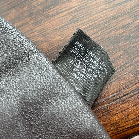 Chocolate Brown Leather Gloves (Pair) with Thinsulate Lining Size Large - Picture 7 of 7